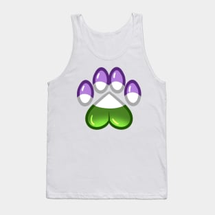 LGBTQ+ Pride Heart Paws - Genderqueer Tank Top